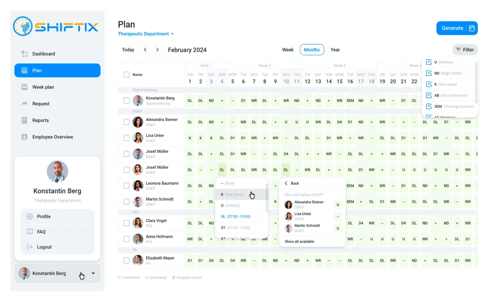Intelligente Vertretungssuche in Shiftix